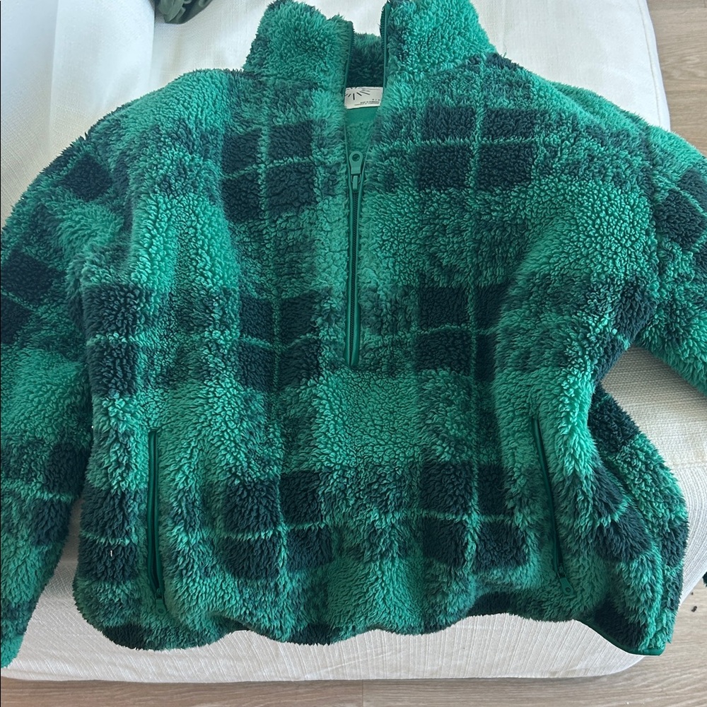 Aerie Green Plaid Fleece
